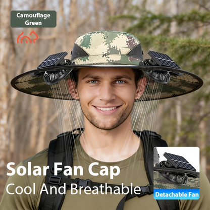Solar Powered Dual Fan Sun Hat with USB Charging – Adjustable Strap, Breathable Mesh Design, High Airflow, Long Battery Life