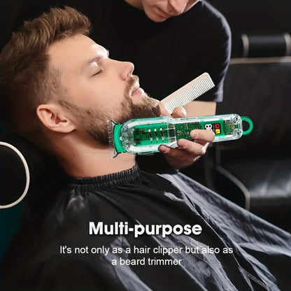 LED Hair Clipper for Men – USB-C Rechargeable Cordless Beard Trimmer with LED Display & 4 Guide Combs, Barber-Grade Home Haircut Kit