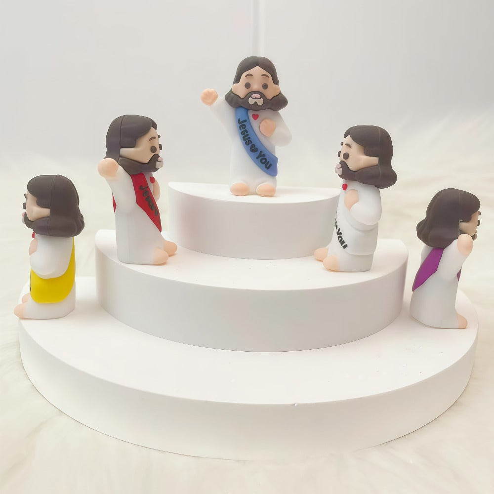 100pcs Mini Jesus Statue Party Favors – Religious Baptism First Communion VBS Crafts Gift Random Color