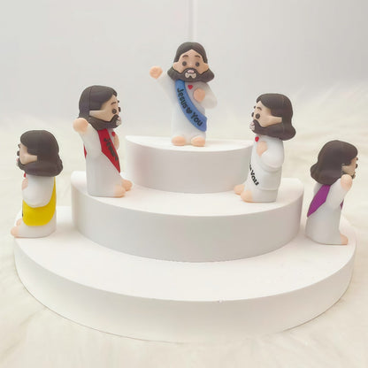 100pcs Mini Jesus Statue Party Favors – Religious Baptism First Communion VBS Crafts Gift Random Color