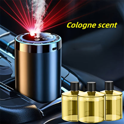4-in-1 Car Air Freshener Diffuser with Starry Sky Projection – Aromatherapy Humidifier Dynamic Ambient Light, USB Powered