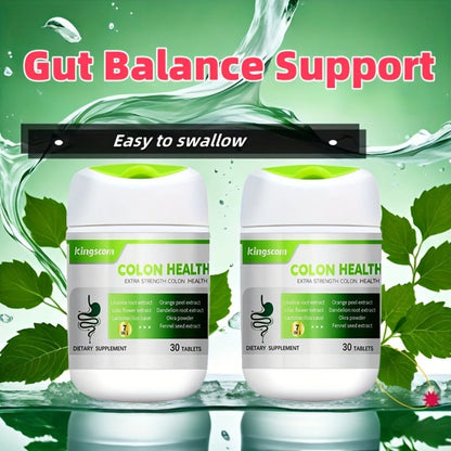 Gut Health Supplement Tablets with Licorice Root & Dandelion Root, High Fiber Herbal Formula for Digestive Wellness