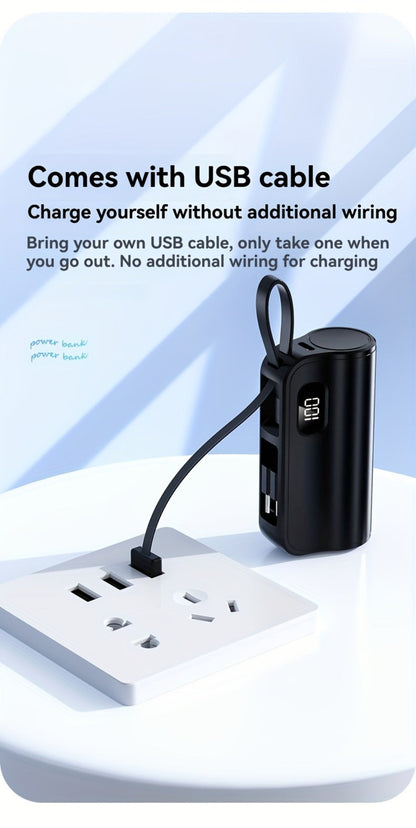 6000mAh Power Bank Gift Set with 22.5W Label, Fold-Out Connectors, Data Cable, Bracelet and Display