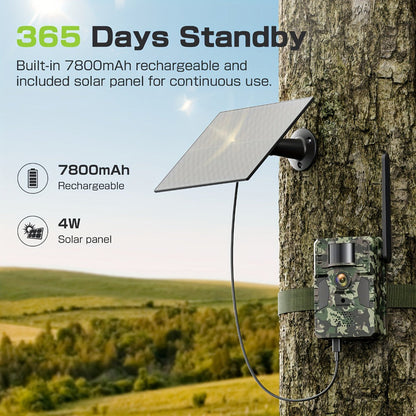 4G Cellular Trail Camera 2K No WiFi Required with Phone App Remote View, Wireless Game Camera for Deer Hunting