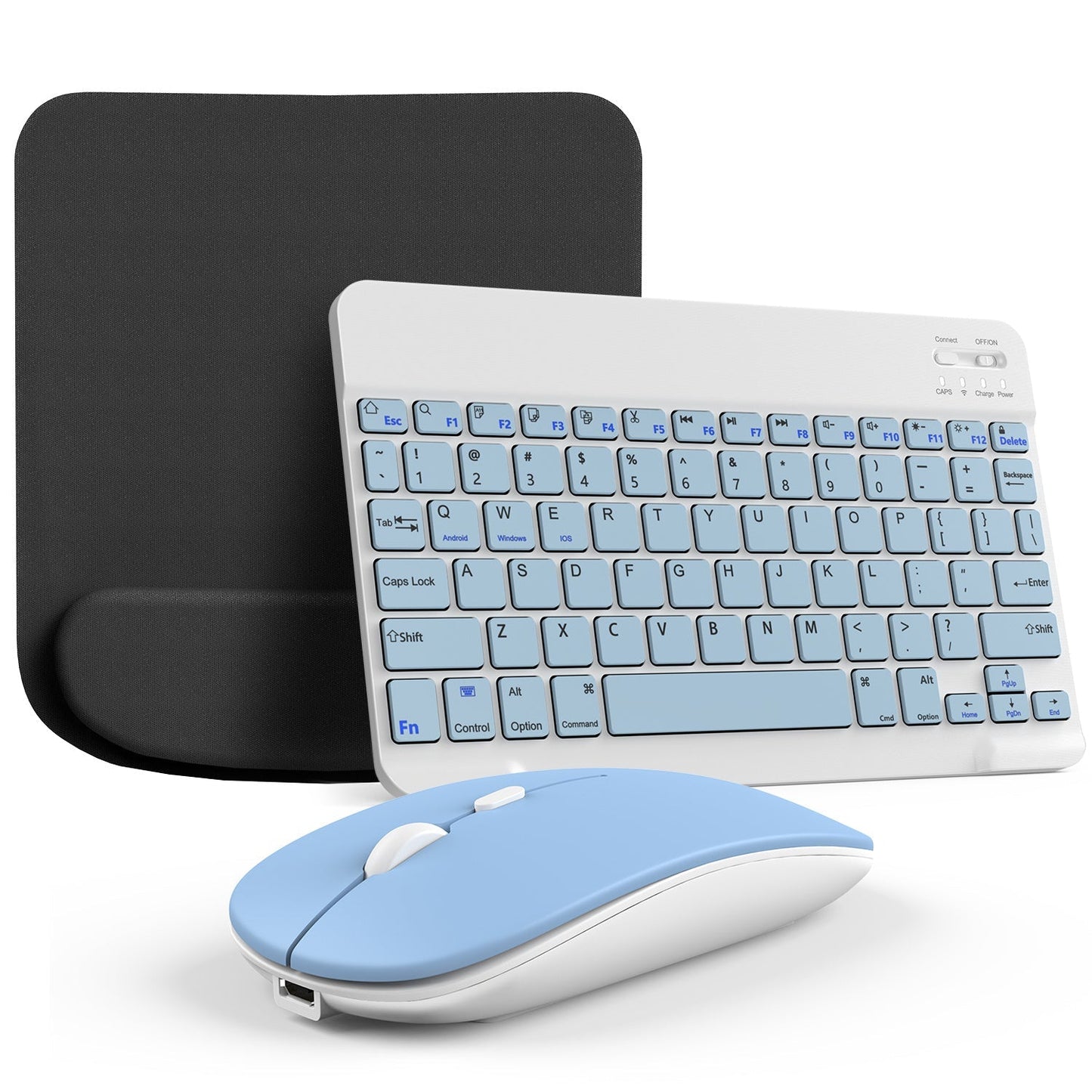 Wireless Keyboard and Mouse Combo with Mouse Pad, Silent 2.4G USB Full Size Keyboard Mouse Set for PC Laptop Mac Desktop
