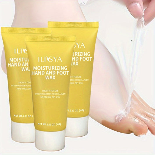 Foot Wax Moisturizing 3 Pack Niacinamide Deep Hydrating Foot Cream Mask Softening Cracked Heel Treatment – Vitamin B3 Dry Foot Skin Repair