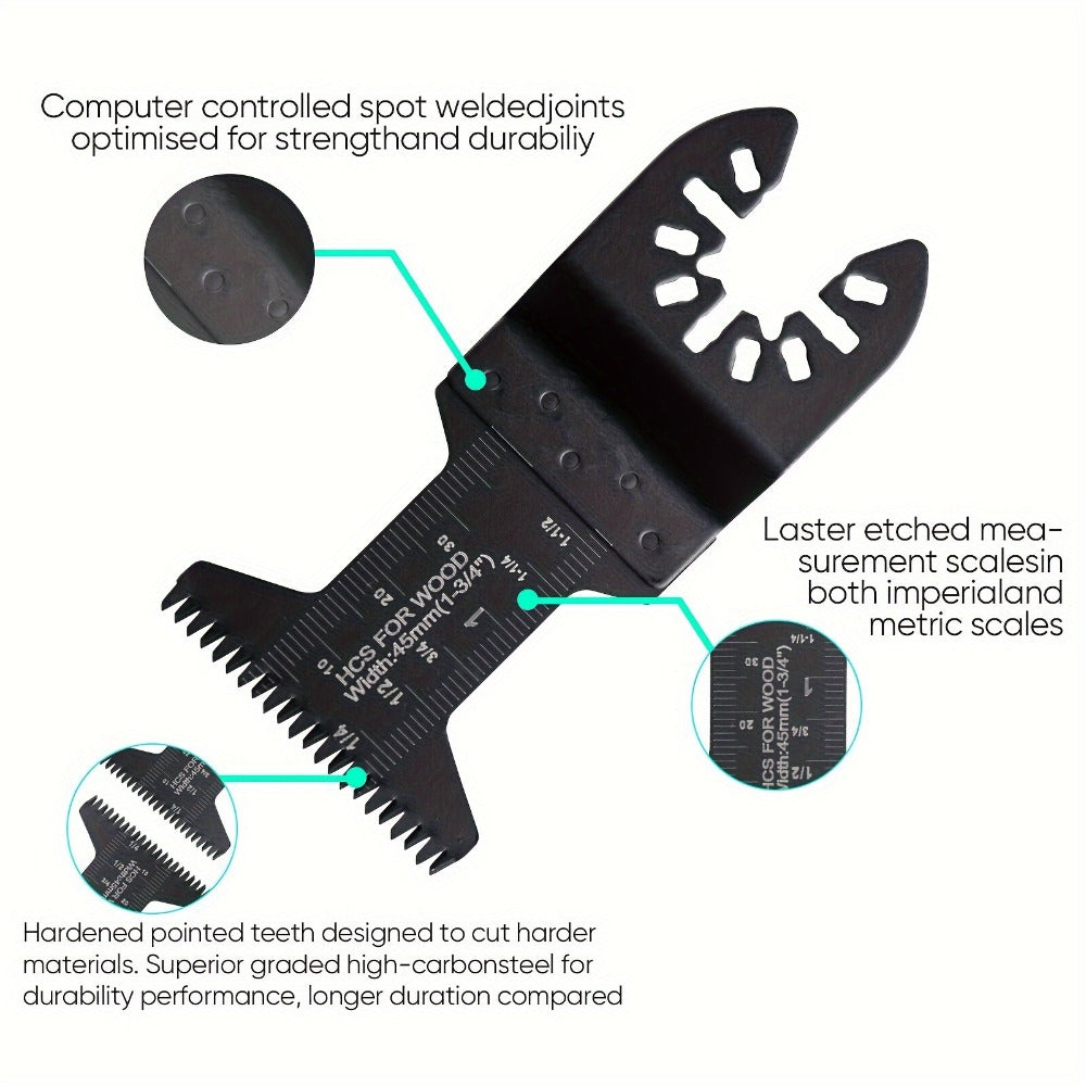 115pcs Oscillating Saw Blades Set with Sandpaper, Multitool Blades for Wood Metal Plastic, Universal Fit for Major Brands