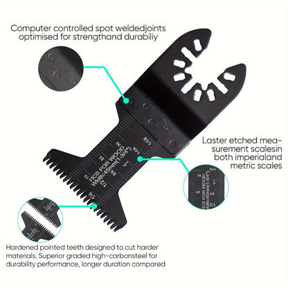 115pcs Oscillating Saw Blades Set with Sandpaper, Multitool Blades for Wood Metal Plastic, Universal Fit for Major Brands