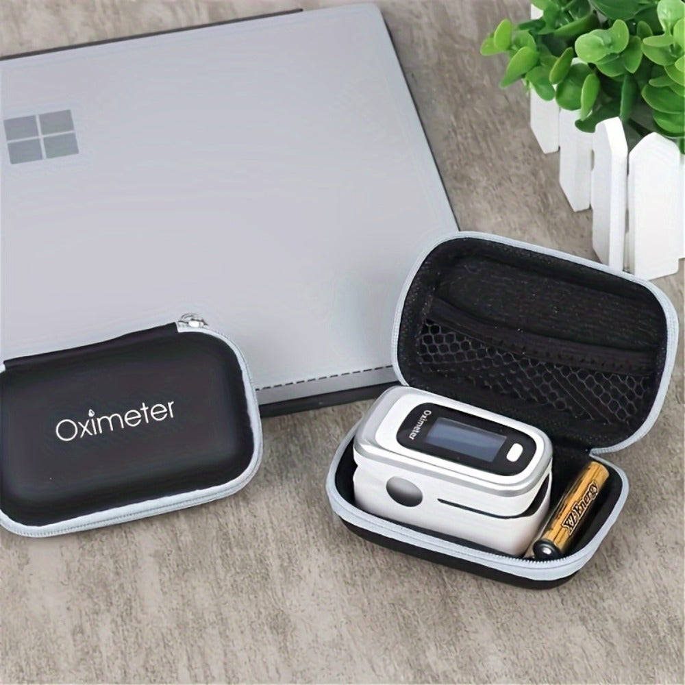 Fingertip Oximeter Case with Cleaning Rod, Hard Shell Dustproof Shockproof Travel Pouch for Pulse SpO2 Blood Oxygen Monitor