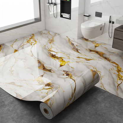 Peel and Stick Floor Tile Sticker 15.7"x118" Self-Adhesive Marble Pattern Vinyl Roll for Entryways, Bedrooms and Living Spaces
