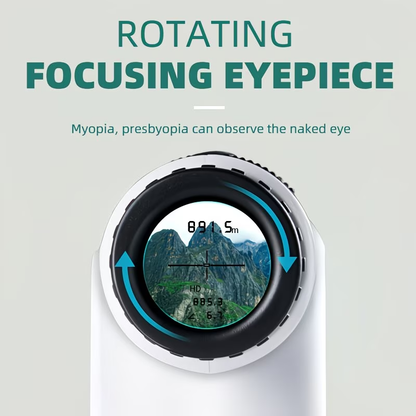 Golf Laser Rangefinder 1000 Yards with Touchscreen & English Voice – 6X Magnification, Slope Compensation, USB Rechargeable, Scanning Mode