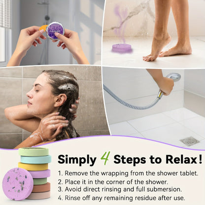 Shower Steamers Gift Set 6 Pcs Individually Wrapped – Natural Essential Oil Aromatherapy, for Bath Time, Home Spa and Personal Care