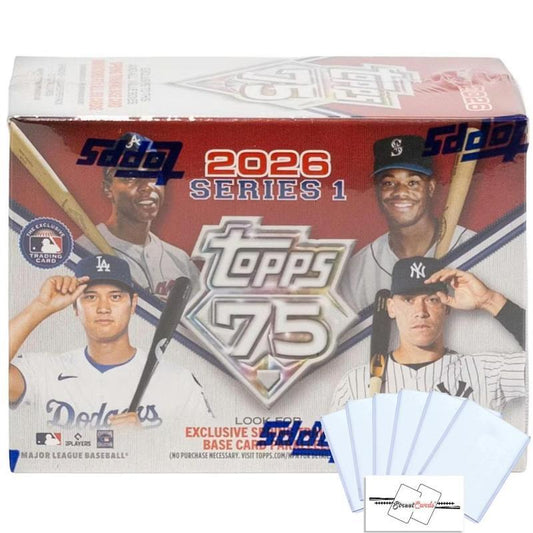Topps Series 1 Baseball Trading Card Blaster Box, 72 Cards with Six Toploaders and StreetCards Magnet