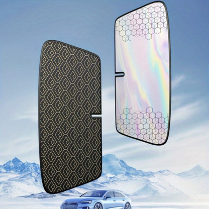 Laser Insulation Windshield Sunshade 5-Layer Thickened Front Window Heat Blocker Diamond Pattern Gold Black Fits All Vehicles Ford F150