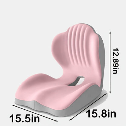 Hip & Lumbar Support Seat Cushion Ergonomic Memory Foam – Breathable High-Density Back Support Pillow for Office Chair