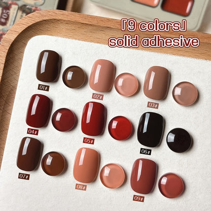 Gel Nail Polish MORDDA 9-Color Autumn Harvest Set with Solid Shades and Included LED Curing Pen for Nail Art