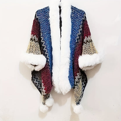 Capes & Cloaks - Women's Cape Shawl Velvet Cloak Ethnic Style Cardigan Wrap for Travel - product detail view 11