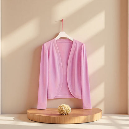 Cardigan Shawl - for Women - Long Sleeve Open Front Solid Color Lightweight Cover-Up - product detail view 3