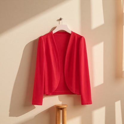 Cardigan Shawl - for Women - Long Sleeve Open Front Solid Color Lightweight Cover-Up - product detail view 5