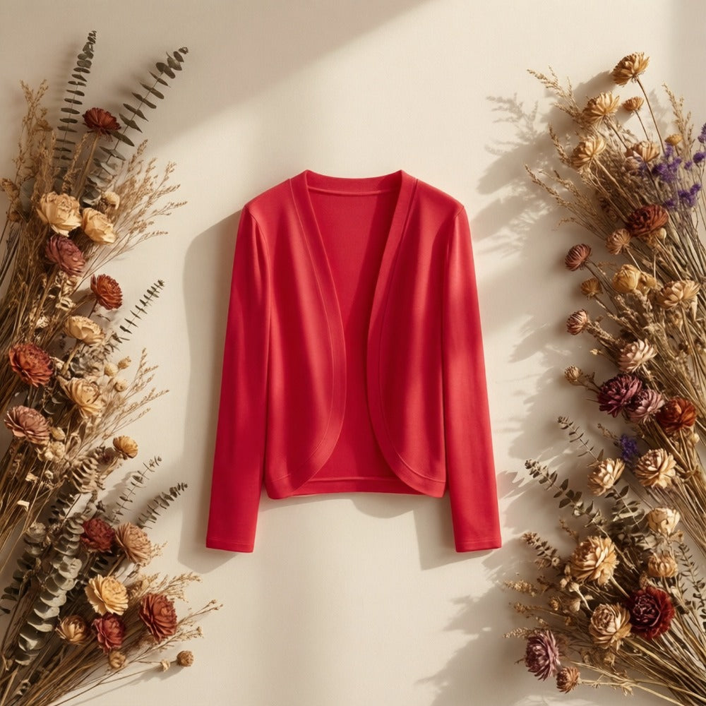 Cardigan Shawl - for Women - Long Sleeve Open Front Solid Color Lightweight Cover-Up - product detail view 7