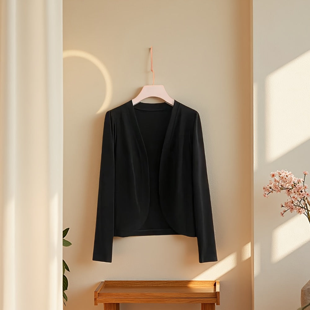 Cardigan Shawl - for Women - Long Sleeve Open Front Solid Color Lightweight Cover-Up - product detail view 8