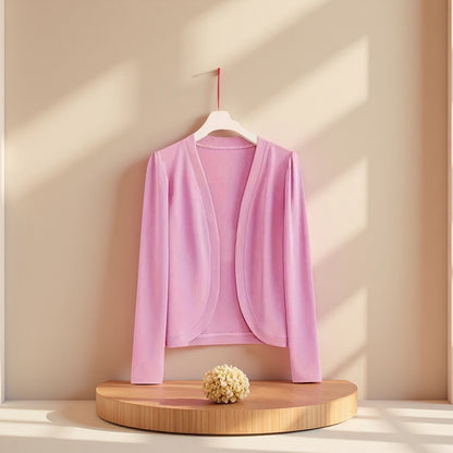 Cardigan Shawl - for Women - Long Sleeve Open Front Solid Color Lightweight Cover-Up - product detail view 12
