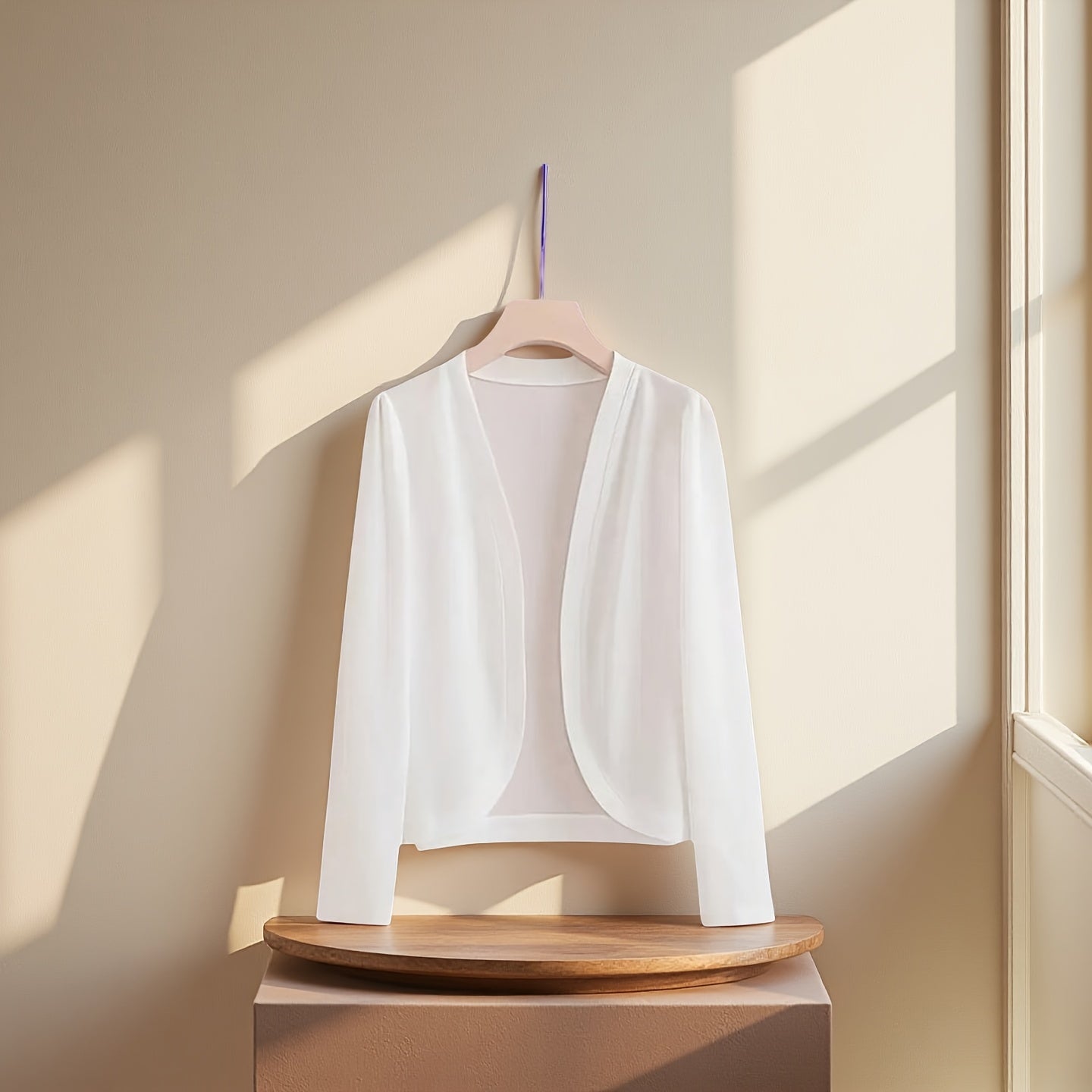 Cardigan Shawl - for Women - Long Sleeve Open Front Solid Color Lightweight Cover-Up - product detail view 15