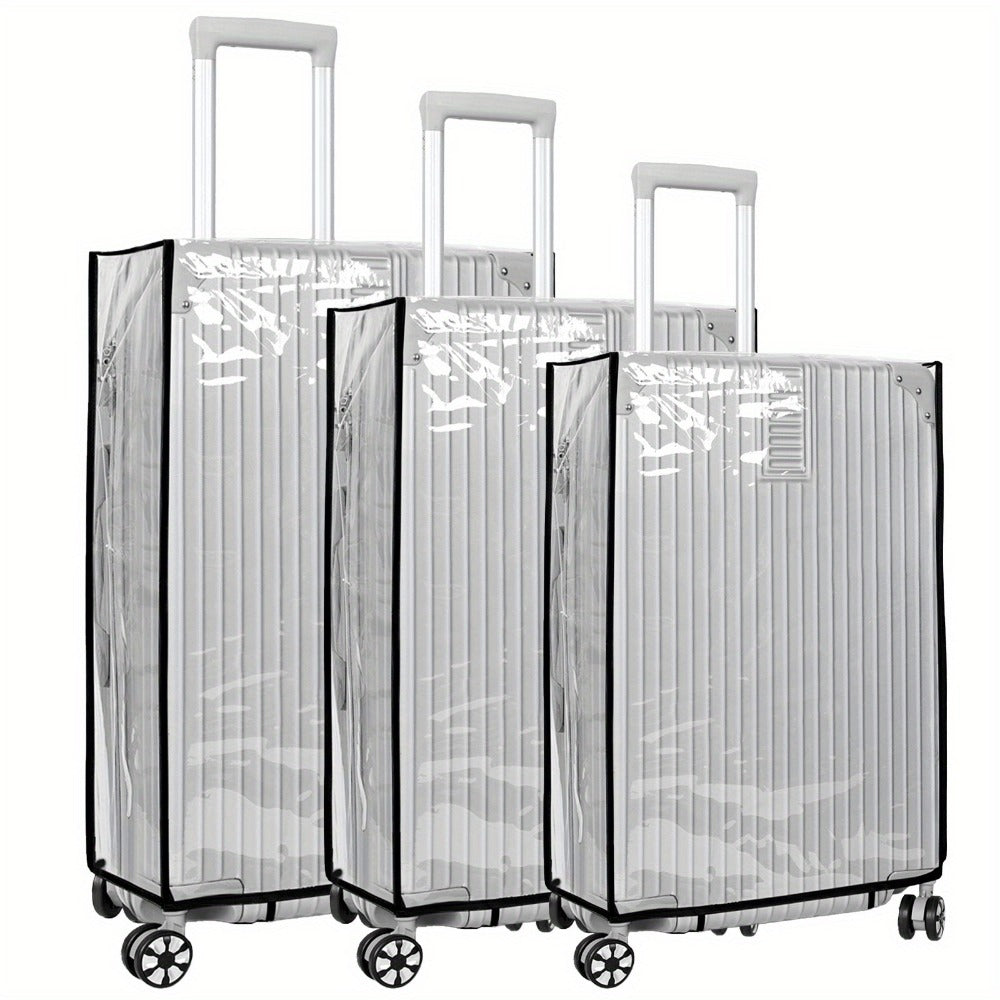 Carry On Luggage – 3 Pack, 28 Inch, PVC, Clear – front view