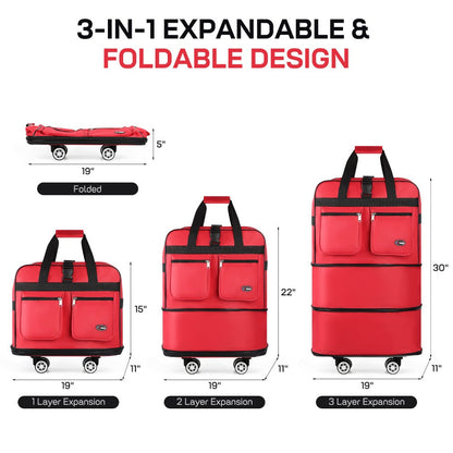 Carry On Luggage – 36 Inch, Spinner Wheels, Expandable, Foldable – detail view 16