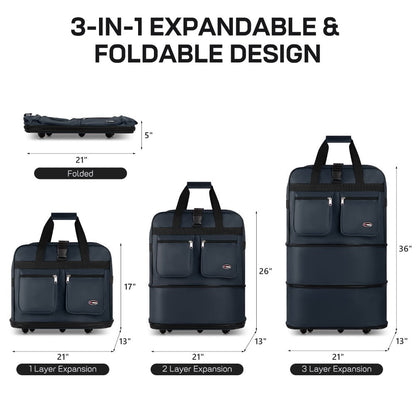 Carry On Luggage – 40 Inch, Expandable, Foldable, Spinner Wheels – detail view 31