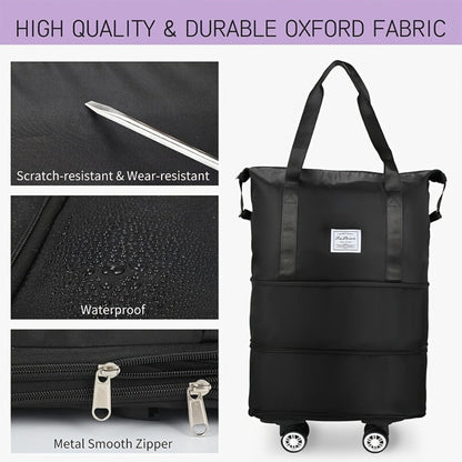 Carry On Luggage – Nylon, Foldable, Large Capacity, Lightweight – alternate view