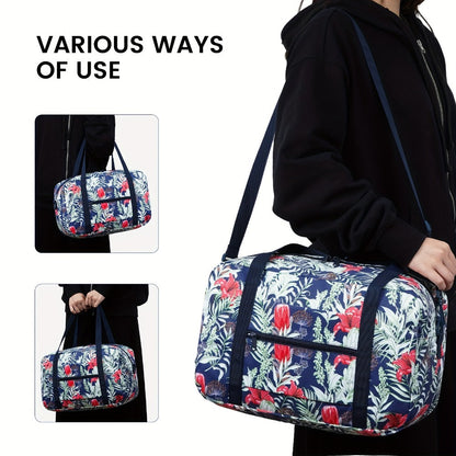 Carry On Luggage – for Travel, Floral Print Duffel Weekender Overnight – detail view 15