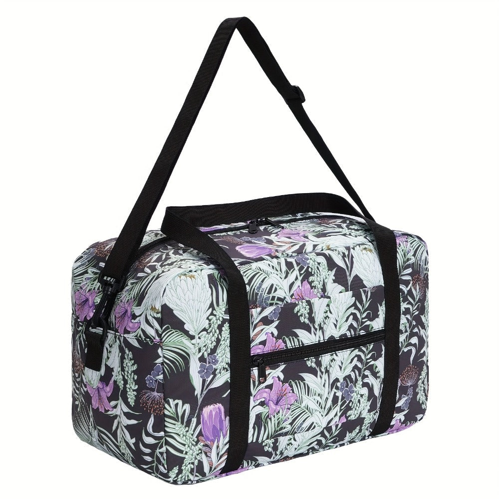 Carry On Luggage – for Travel, Floral Print Duffel Weekender Overnight – detail view 2