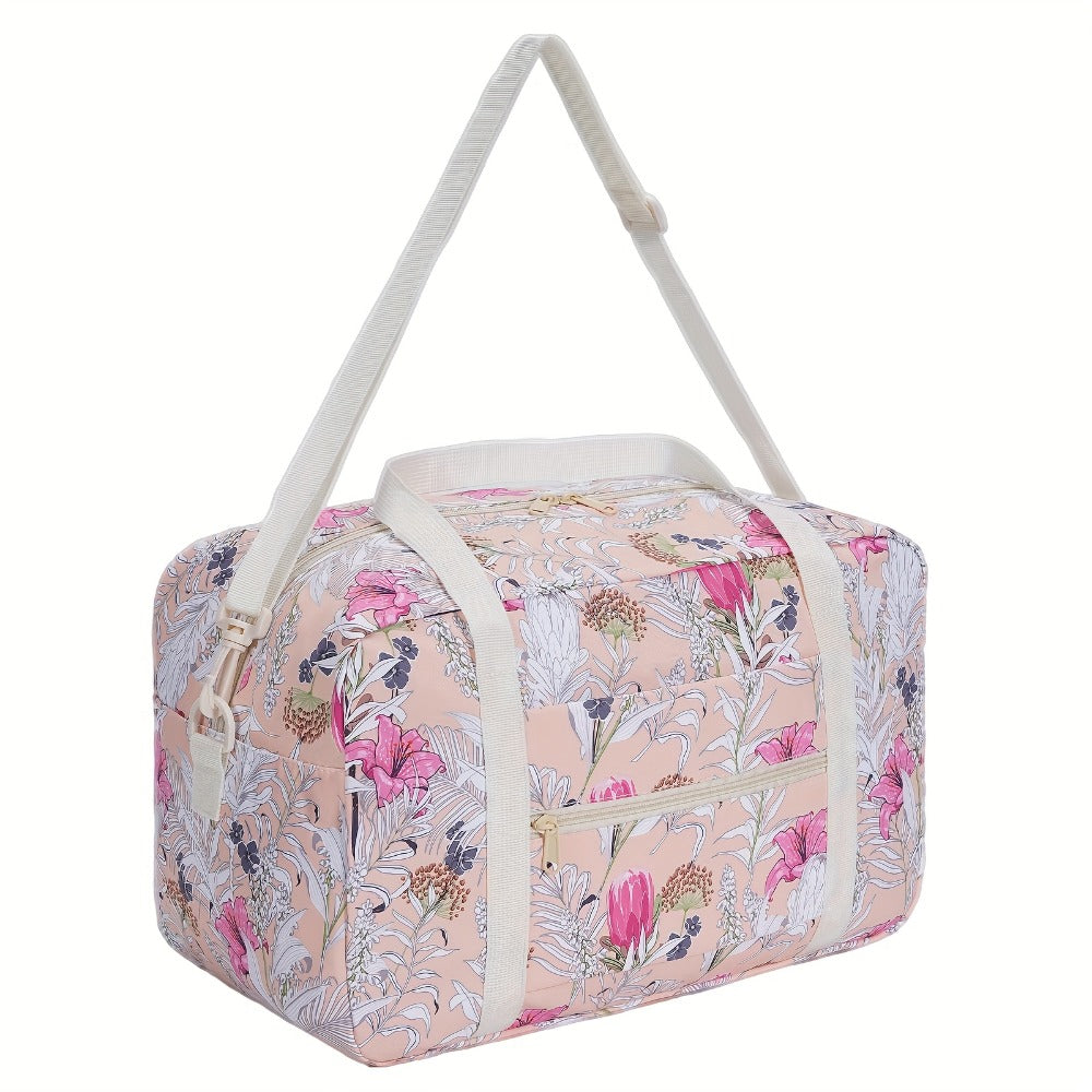 Carry On Luggage – for Travel, Floral Print Duffel Weekender Overnight – detail view 8