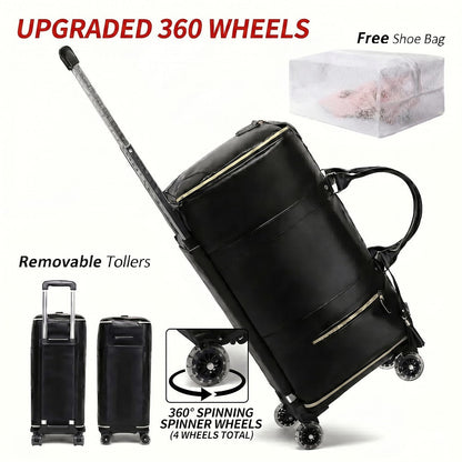 Carry On Luggage – for Travel, In Rolling Garment Suitcase Detachable – front view