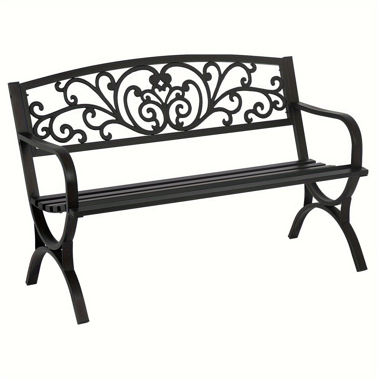 Outdoor Garden Bench shown in the Black option