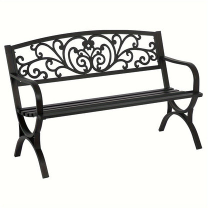 Outdoor Garden Bench shown in the Black option