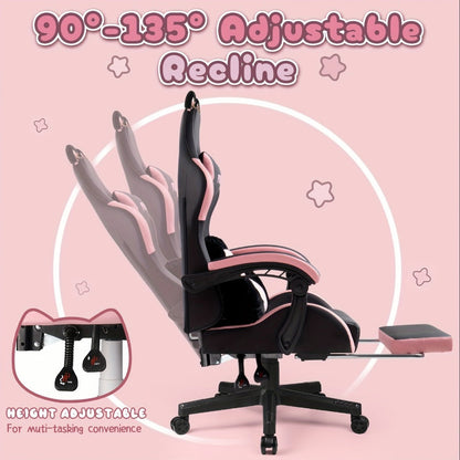 Cat Ear Reclining Gaming Chair with Footrest and Lumbar Support and High Back detail image - detail view 9