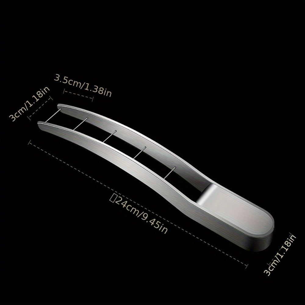 Tong-Style Watermelon Cube Cutter with Stainless Steel Arms, Marked Spacing and Black Handle