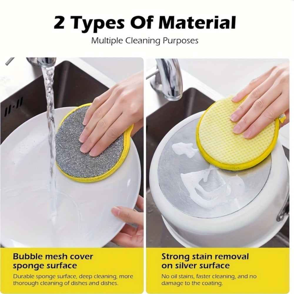 Kitchen Cleaning Sponges 24 Pack Double-Sided Anti-Scratch Reusable Washable Multi-Purpose Scrub Sponge for Dishes Pots Pans Home Restaurant