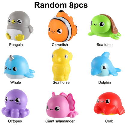Light-Up Ocean Animal Bath Toy Sets with Random 6, 8 or 10-Piece Checkout Assortments Pictured