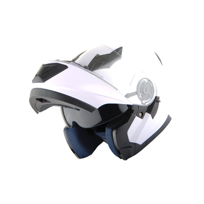 Motorcycle Helmet Modular Flip-Up Design with Dual Visors, Optional Three-Mode LED Tail Light and S-XL Sizes