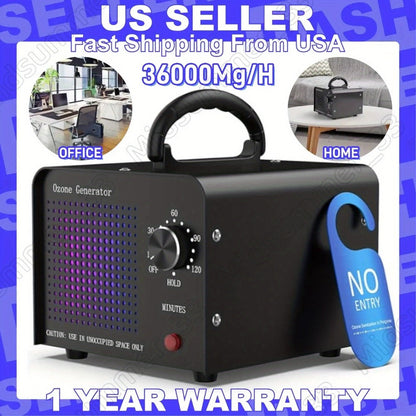 Ozone Generator 40, 000mg/h Commercial Odor Eliminator, O3 Ionizer Air Purifier Deodorizer with Timer for Home