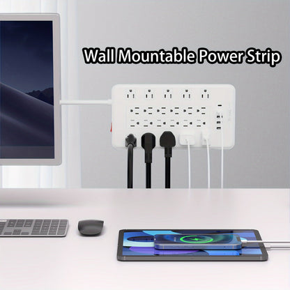 Surge Protector Power Strip with USB C Ports 22 AC Outlets 5 USB Ports - 6ft Flat Plug Extension for an Everyday Personal Care Routine