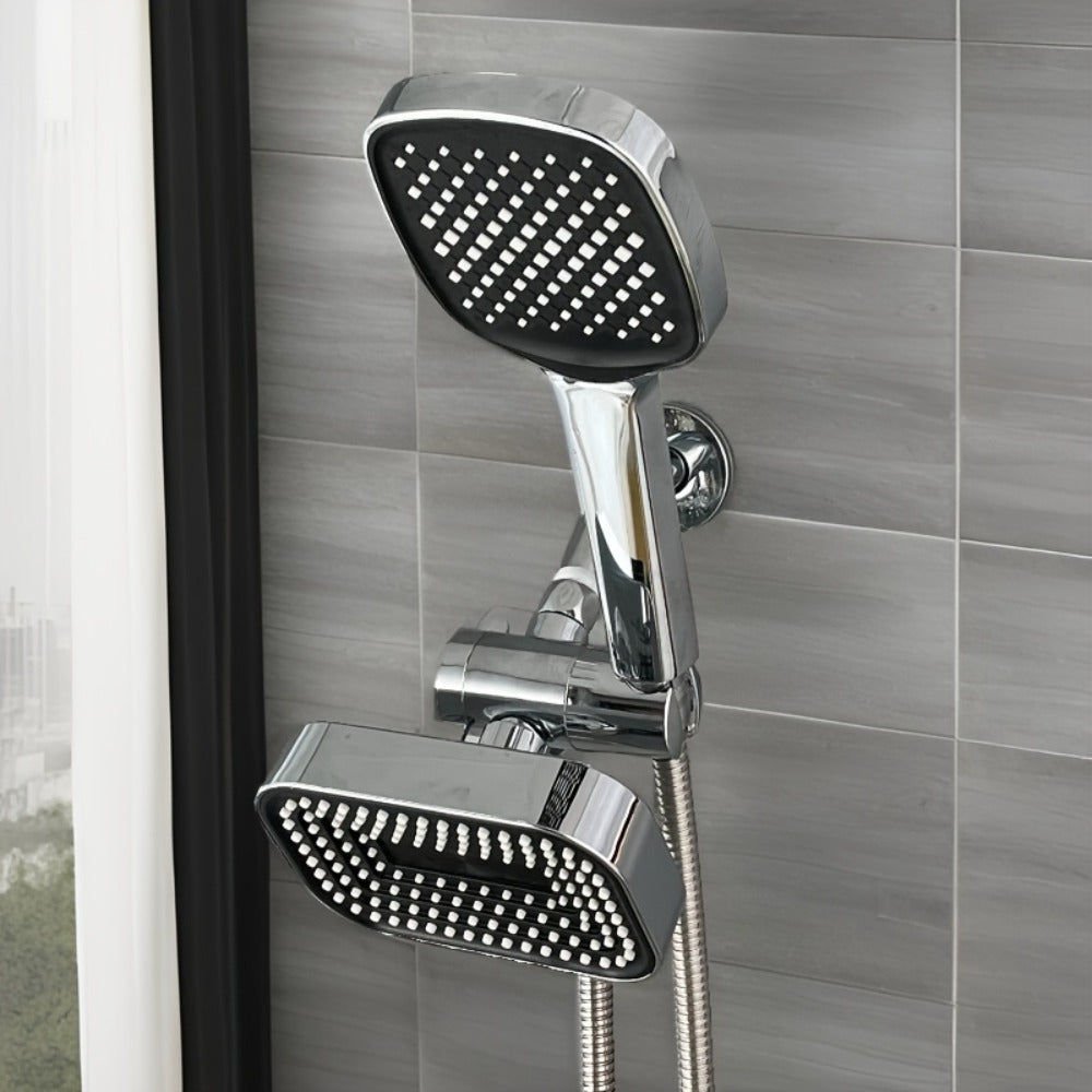 2-in-1 High Pressure Handheld Shower Head Set with Rain Showerhead, Long Hose T-Valve ABS Wall Mount Bathroom Upgrade