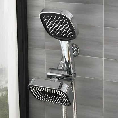 2-in-1 High Pressure Handheld Shower Head Set with Rain Showerhead, Long Hose T-Valve ABS Wall Mount Bathroom Upgrade
