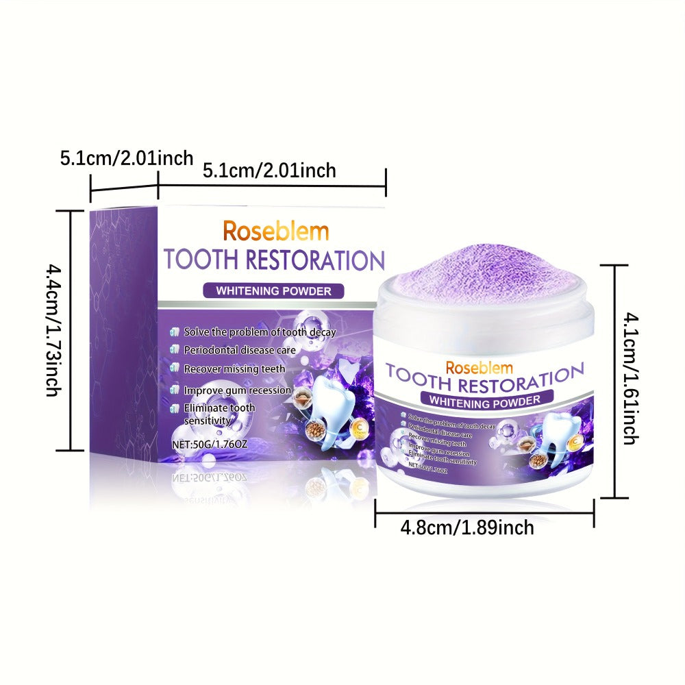 Tooth Mineral Powder with Natural Purple Coating, 2-Pack Remineralizing Tooth Powder for Sensitive Teeth