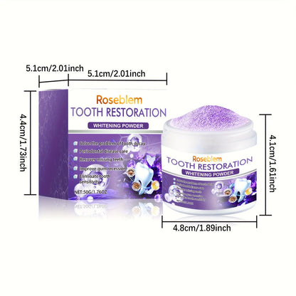 Tooth Mineral Powder with Natural Purple Coating, 2-Pack Remineralizing Tooth Powder for Sensitive Teeth