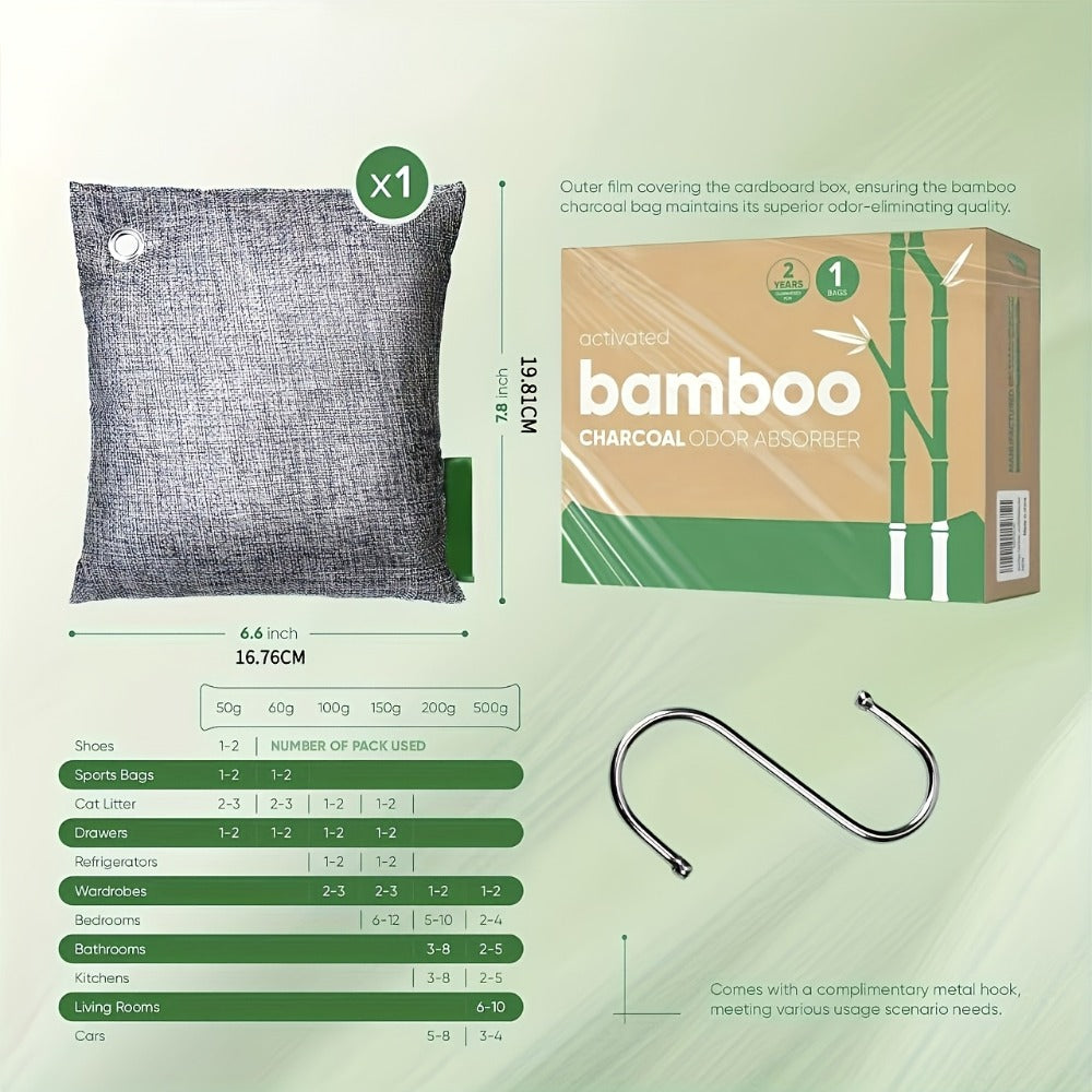 Bamboo Charcoal Air Purifying Bags Odor Absorber Eliminator for Home Car Closet Pet Smoke for Entryways, Bedrooms and Living Spaces