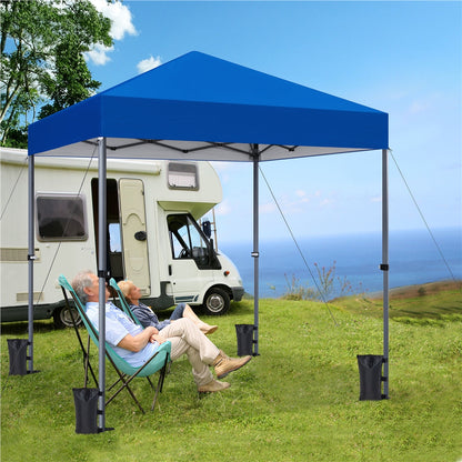 Pop Up Canopy One-Push Lock UPF 50+ Height Adjustable Instant Canopy Tent with Roller Bag, Guy Lines & Ground Anchors for Party